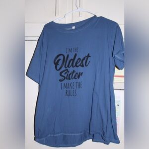 Blue Graphic T-Shirt with Slogan